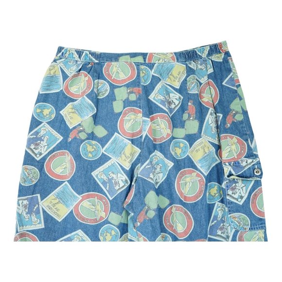 Vintage 1990s Sag Harbor Sport Travel‎ Print Denim Pants Size XL 100% Cotton - Picture 5 of 7